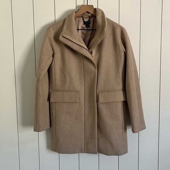 J. Crew Factory Wool Stadium Coat in Tan - Picture 3 of 6